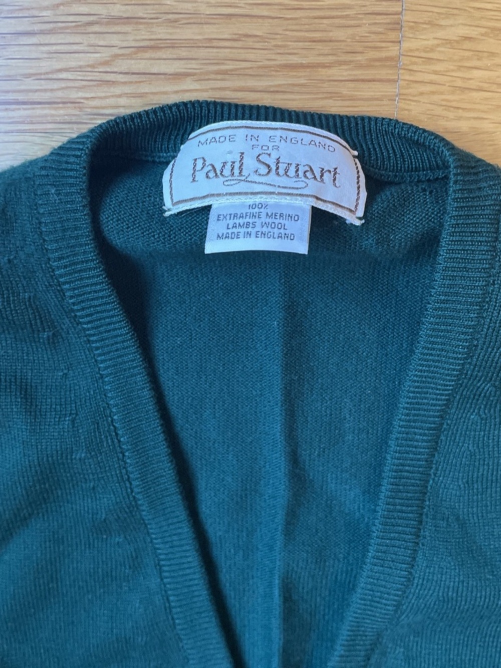 Paul Stuart Hunter Green Vintage Marino Wool Sweater Vest Men's Small
